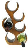 1 x RAW Customer Returns Namesakes Solid Wood Wine Rack by Namesakes Tree Sculpture Novelty 6 Bottle Rack Hand Carved from a Single Piece of Wood - Dark - RRP €46.13