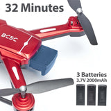 1 x RAW Customer Returns Baichun bc5c Drone with Camera Adjustable 1080P with Optical Flow Positioning Drone for Beginners and Children, Drones with Brushless Motor, FPV RC Drone Quadcopter with 3 Batteries 32 Minutes - RRP €89.99