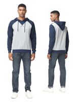 1 x Brand New YuKaiChen Men s Pullover Hoodie Patchwork Sweatshirt Casual Raglan Sleeve Hoodie with Pockets XXL Navy - RRP €27.6