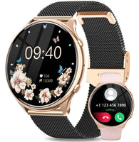 1 x RAW Customer Returns Fitonme Smartwatch Women with Phone Function, 1.39 Inch HD Full Touchscreen, Wrist Watch with 120 Sports Modes SpO2 Heart Rate Monitor Sleep Monitor, IP67 Waterproof Sports Watch for iOS Android Black Gold - RRP €59.99