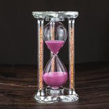 12 x Brand New 60 Minutes Hourglass, Heart Shaped Crystal Hourglass, Sand Timer with Gift Box Pink  - RRP €244.8