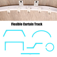 1 x RAW Customer Returns Bendable Ceiling Curved Curtain Track Flexible Bracket Soft Window for Curtain Track with Metal Hooks, Bed Curtains Room Divider White, 5 m  - RRP €31.99