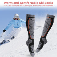 2 x Brand New YHomU Ski Gloves for Women, Super Warm Waterproof Gloves and Ski Socks Set, Non-Slip Touch Screen Winter Gloves Thick Thermal Socks for Skiing, Cycling, Hiking - RRP €72.0