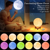 1 x RAW Customer Returns Mydethun 2024 Mother s Day Gift Update 16 Colors Moon Lamp with Wooden Base, 18cm LED 3D Moon Light, Remote Control, USB Charging, Night Light, Lamp for Children, Girls, Bedroom, Home Decoration - RRP €39.99