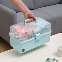 1 x RAW Customer Returns Calogy Art Supplies Storage 13 3 Layers Plastic Sewing Craft Box with Handle Storage Box for Medicine Tools Cosmetic Pen - RRP €24.79