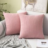 1 x Brand New MIULEE Pack of Pillowcase Granula Cushion Cover Soft Square Decorative for Sofa Bed Polyester Blend 45 x 45cm 2 Pieces Dark Pink - RRP €22.8