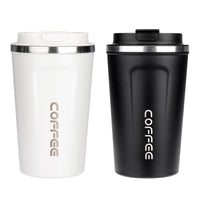 1 x RAW Customer Returns ERBO coffee mug to go, stainless steel thermal mug, leak-proof coffee cup with lid, coffee cup thermal mug for on the go, environmentally friendly, white black 380ml - RRP €21.17