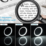 1 x RAW Customer Returns Magnifying glass with light, 60x 33 LED handheld magnifying glass 30XL reading magnifying glass with light, USB charging magnifying glass 3 modes reading magnifying glass for seniors, children, jewelers, hobbies - RRP €24.99