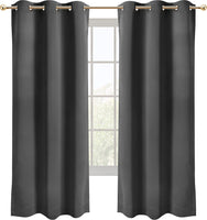 1 x RAW Customer Returns Utopia Bedding Indoor Blackout Curtains 2 pieces 140x220 cm, Black , Indoor Thermal Insulating Curtains for Bedroom and Living Room - RRP €23.18