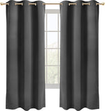 1 x RAW Customer Returns Utopia Bedding Indoor Blackout Curtains 2 pieces 140x220 cm, Black , Indoor Thermal Insulating Curtains for Bedroom and Living Room - RRP €23.18