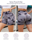 1 x Brand New Adorel Women s Leggings Seamless Short Scrunch Booty Sport Fitness Shorts Sports Pants Batik Black and Grey L - RRP €19.78