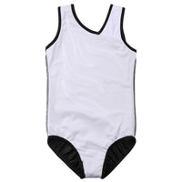 1 x RAW Customer Returns ZNYUNE Girls Gradient Leotard Sleeveless Children Gymnastics Leotard Classic B360 BlackWhite 16A - RRP €18.14