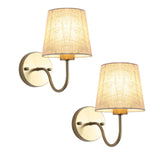 1 x RAW Customer Returns MRHYSWD Set of 2 Wall Lights Indoor Wall Lamp Gold, Wall Light Bedroom Living Room Hallway Bathroom, Wall Lamp Vintage Modern Retro Wall Lighting With Lampshade, Wall Light E27 Without Bulb  - RRP €59.99