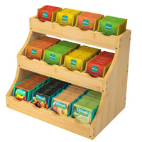 1 x RAW Customer Returns CALM COZY Bamboo Tea Bag Organizer Wooden Tea Box Coffee Storage Box Wooden Spice Rack for Home, Office or Bar - RRP €30.98