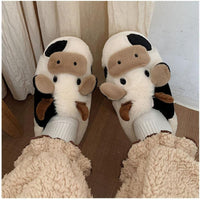 1 x RAW Customer Returns Shoppawhile Slippers Women s Winter Cow Gifts for Women Plush Warm Cuddly Fluffy Cow Slippers Funny Cow Gifts Non-Slip Cozy Cow Slippers 42 43 EU - RRP €18.14