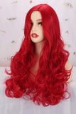 1 x RAW Customer Returns ColorfulPanda Women s Red Long Curly Curly Wig Heat Resistant Synthetic Cosplay Wig for Women Halloween and Party Fancy Dress with 1 Wig Cap Long Red  - RRP €24.04