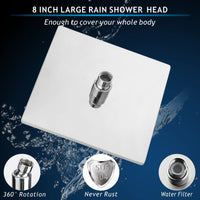 1 x RAW Customer Returns ALL METAL Rain Shower Head, Voolan Thickened High Flow 20cm Rainfall Shower for Water Pressure, Relaxed Shower Experience Even at Low Water Pressure Chrome  - RRP €24.0