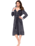 1 x RAW Customer Returns Morgenstern Women s Bathrobe with Zip Hood Gray M - RRP €60.46