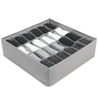 1 x Brand New Simpolor Underwear Drawer Organizer, 16 Cell Drawer Divider, Foldable Fabric Closet, Storage Boxes for Socks, Underwear, Ties, Tissues, Gray - RRP €19.2