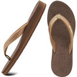 1 x RAW Customer Returns ONCAI Women s Toe Separator Flip Flops Summer Sport Swimming Pool Beach Comfort Beach Platform Sandals Slides With Orthopedic Arch Support Rubber Footbed Brown Size 38 - RRP €20.16