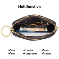 1 x RAW Customer Returns SENDEFN wallet women made of genuine leather ladies purse coin purse with zipper small wallet mini purse for coin cash - RRP €15.99