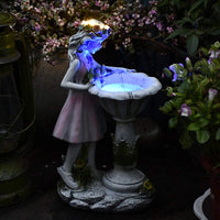 1 x RAW Customer Returns HIAME Garden Decoration Figures for Outdoors Large Solar Light, Flower Fairy Garden Decoration Flower Fairy Solar Light Resin Girl Outdoor Villa Decoration A  - RRP €39.82