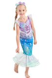 1 x RAW Customer Returns IKALI Girls Princess Dress Up Costume Toddler Kids Mermaid Fairytale Party Costume Colorful Outfit with Headband - RRP €22.99