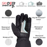 1 x RAW Customer Returns SKYDEER Waterproof Winter Gloves for Men and Women, Deerskin and Thin Insulation 150G 3M for Skiing Cold Weather Work SD8659T L  - RRP €31.25