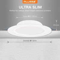 1 x RAW Customer Returns ALUSSO LED recessed spotlights ultra flat 6W 230V ceiling spots IP44 cold white 6500K recessed lights LED installation depth 25.5mm slim ceiling spotlights for bathroom living room, set of 6 - RRP €36.99