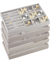 3 x Brand New PINGEUI NGOSUET Set of 5 Jewelry Organizers Drawers, Jewelry Tray, Stackable Jewelry Storage Drawer, Jewelry Insert Drawer with Velvet Stack for Ring, Necklace, Earring, Bracelet, 5 Styles - RRP €45.36