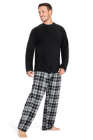 1 x RAW Customer Returns CityComfort Men s Winter Pajamas, 2-Piece Long-Sleeved Fleece Pajamas L, Black Plaid  - RRP €31.25