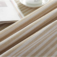 1 x RAW Customer Returns meioro Round Striped Tablecloth Tablecloths Rund Round Linen Tablecover Tassel Striped Tablecloth Suitable for Indoor and Outdoor Use Apricot White Stripes, Diameter 150cm  - RRP €19.6