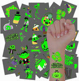 50 x Brand New Haooryx 24Pcs Halloween Glow in the Dark Temporary Tattoos Stickers for Kids Cartoon Zombie Ghost Vampire Trick or Treat Waterproof Body Stickers Children Birthday Gift Party Supplies - RRP €900.0