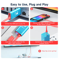 1 x RAW Customer Returns JINGDU 4K 60Hz USB C to HDMI Cable Compatible with Nintendo Switch NS OLED Steam Deck ROG Ally, 2m, Portable Switch Dock Replaces Original Dock for TV Screen Mirroring, Blue - RRP €18.14