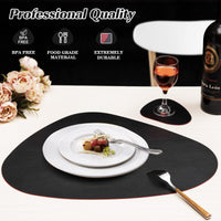 1 x RAW Customer Returns Washable placemats and coasters, wipe-clean leather placemats, heat-resistant double-sided placemats, set of 4, non-slip placemats, faux leather black and red . - RRP €20.05