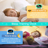 1 x RAW Customer Returns Lemnoi children s alarm clock light alarm clock for boys and girls, battery-operated children s sleep trainer with night light, snooze function, 4 brightness levels and colorful light, light alarm clock for children - RRP €29.99