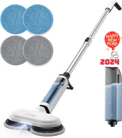 1 x RAW Customer Returns iDOO Cordless Electric Mop Floor Mop Electric with Spray Function Battery Mop, 350ML Water Tank and LED Lighting, 280RPM Double Rotation Mop Without Effort - RRP €129.98