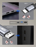 1 x RAW Customer Returns JSAUX USB C to DisplayPort 1.4 Cable, 8K Thunderbolt 3 4 to DP 1.4 Cable HDR VRR 8K 60Hz, 4K 144Hz, 2K 240Hz, 32.4Gbps USB-C Displayport for iPhone 15 Series, MacBook Pro 2021 iPad Pro Dell XPS-2M - RRP €17.14