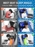 1 x RAW Customer Returns SARISUN travel pillow airplane, neck pillow for long car journeys or flights, pillow and eye mask in one, stops bobbing head, comfortable and space-saving, neck pillow child seat car, blue - RRP €24.46