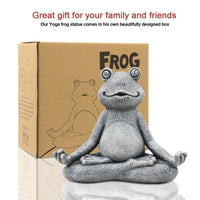 1 x RAW Customer Returns Yeomoo Meditation Yoga Frog Figures Garden Decoration for Outdoors, Zen Garden Frog Figure for Room Desk Decoration Funny Gifts for Women Children Girls Fairy Garden Home Decoration Gray 13CM - RRP €16.99