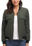 1 x RAW Customer Returns MISS MOLY Bomber Jacket Womens Flight Jacket Zip Up Lightweight Jacket Multi-Pocket Green Medium - RRP €40.33