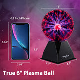 1 x RAW Customer Returns Theefun Plasma Ball, 15 cm Magic Luminous Ball, Electrostatic Ball Touch-Sensitive Flash Ball, Flashing Educational Toy Physics Flash Light Plasma Lamp Sphere Light Effects Made of Glass - RRP €35.69