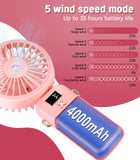 1 x RAW Customer Returns AXNSATRE Mini Handheld Fan with Water USB Fan - 3 in 1 Rechargeable Mini Fan for On the Go, 4000mAh Small Portable Hand Fan with 5 Speeds, Pink Spray Fan for Travel - RRP €15.99