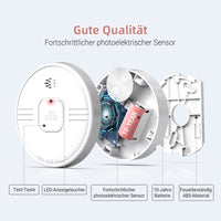 1 x RAW Customer Returns Putogesafe Smoke Detector, 10-Year Fire Alarm, Fire Detector with Built-in 10-Year Lithium Battery, Fire Alarm with Test Button, EN 14604 Certified, Fire Protection for Home, 208B, 2 Pack - RRP €33.11