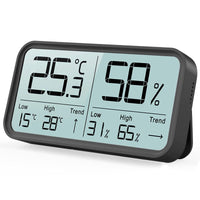 1 x RAW Customer Returns BFOUR Digital Hygro Thermometer Indoor Thermometer Hygrometer, Temperature Humidity Meter, Air Monitor for Rooms, Climate Control Monitor, Black - RRP €12.41