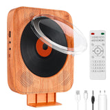 1 x RAW Customer Returns Portable CD Player, Bluetooth Hi Fi Stereo Dual Speaker, with Vertical Stand, Audio Cable to 3.55mm AUX Port, Remote Control Wood Grain  - RRP €44.99