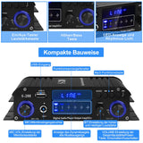 1 x RAW Customer Returns HiFi Amplifier S-288 600W Mini Bluetooth Stereo Audio Amplifier Receiver 12V 220V 4 Channels Digital Power Amplifier w LCD Display, FM Radio, BT, USB Input, for Home or Car - RRP €50.4