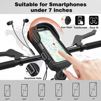 1 x RAW Customer Returns Vitalismo Waterproof Cell Phone Holder Bicycle Handlebar Bag 360 Rotatable Bicycle Mount Cell Phone Holder Bicycle Handlebar Bag Bicycle Bag with Rain Cover for 7 Inch Smartphone GPS - RRP €19.14