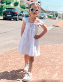 1 x RAW Customer Returns AGQT Kids Toddler Baby Girls Summer Dress Casual Ruffle Sleeve Casual Dress Princess Beach Party Dress White Size 1-2 Years - RRP €22.96