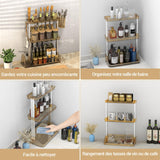 2 x Brand New Dazone Spice Rack, Spice Holder, Kitchen Organizer, 3-Tier Kitchen Storage and Organization Shelf, Kitchen Cupboard Storage, Bathroom Shower Shelf, Bistr  - RRP €38.4